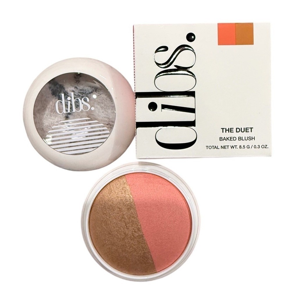 DIBS Beauty The Duet Baked Blush Starstruck NIB 0.3 oz Coral Bronze Glow